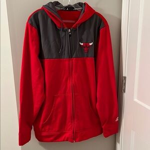 NWOT Adidas Red and Gray Bulls Hoodie Size Large